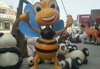 小區蟲子雕塑，拉絲海洋雕塑，抽象效果