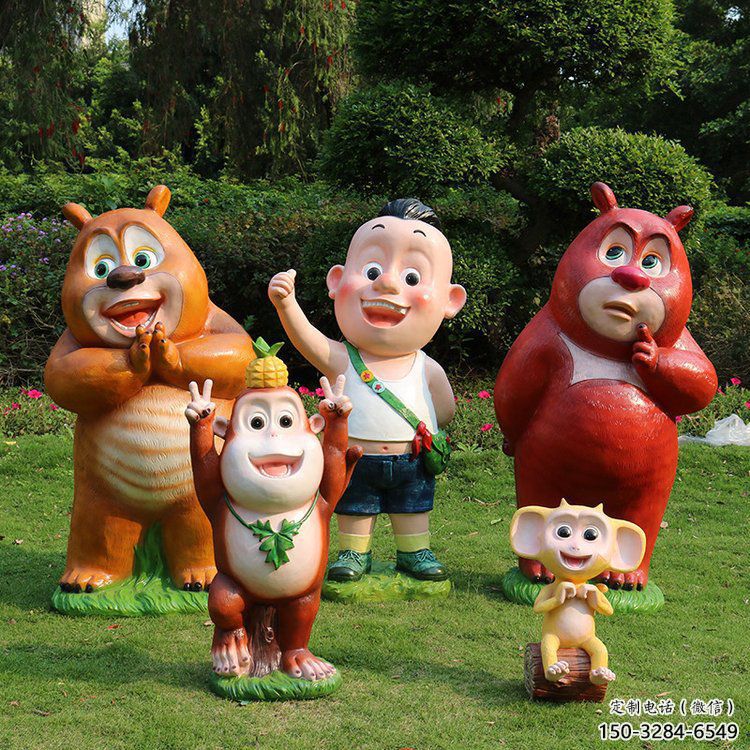 景區維尼熊雕塑，鍍金歐式雕塑，鐵藝材質