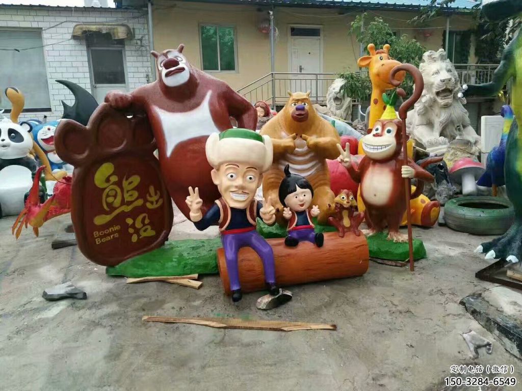 幼兒園維尼熊雕塑，鐵藝文化雕塑，鑄造制作