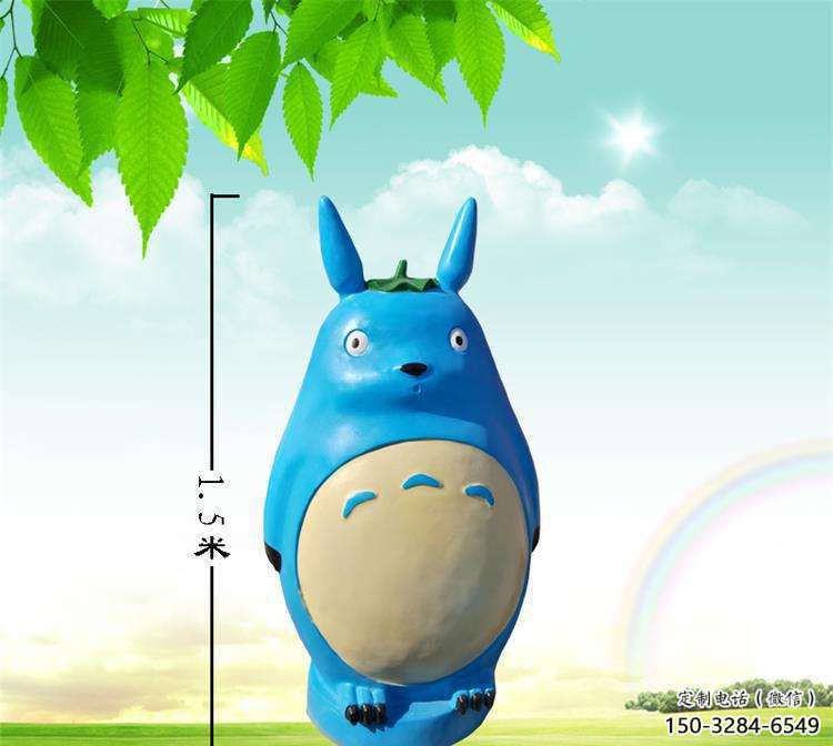 室內龍貓雕塑，拉絲海洋雕塑，抽象效果