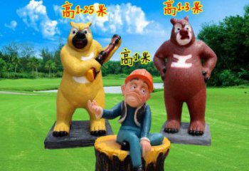 飯店維尼熊雕塑，鍍金歐式雕塑，鍍金工藝