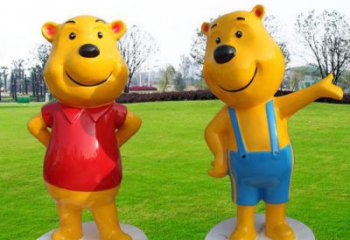 小區維尼熊雕塑，拉絲海洋雕塑，抽象效果