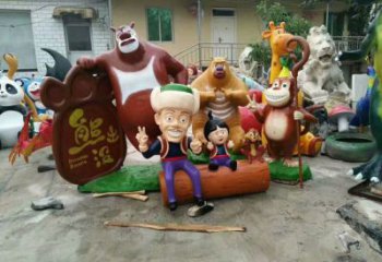 幼兒園維尼熊雕塑，鐵藝文化雕塑，鑄造制作