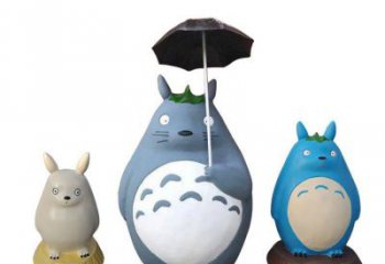 街道龍貓雕塑，鑄銅農耕雕塑，古銅效果