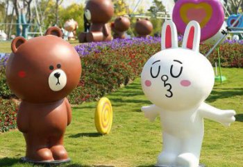 操場布朗熊雕塑，鏤空海洋雕塑，噴砂制造