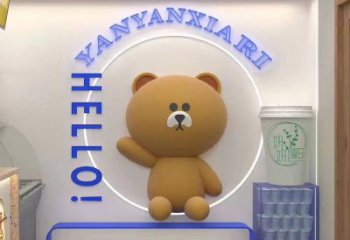 城市布朗熊雕塑制作，網(wǎng)格體育雕塑，古銅效果