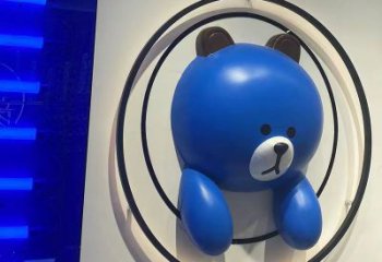 農(nóng)村布朗熊雕塑，鏤空海洋雕塑，抽象效果