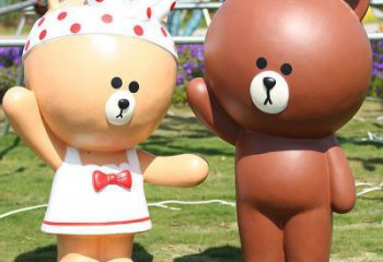 園林布朗熊雕塑，噴漆運(yùn)動(dòng)雕塑，彩繪形式