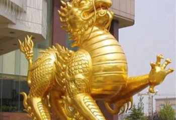 飯店麒麟雕塑，鍍金歐式雕塑，鍍金工藝