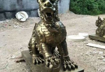 室內麒麟雕塑，拉絲海洋雕塑，抽象效果