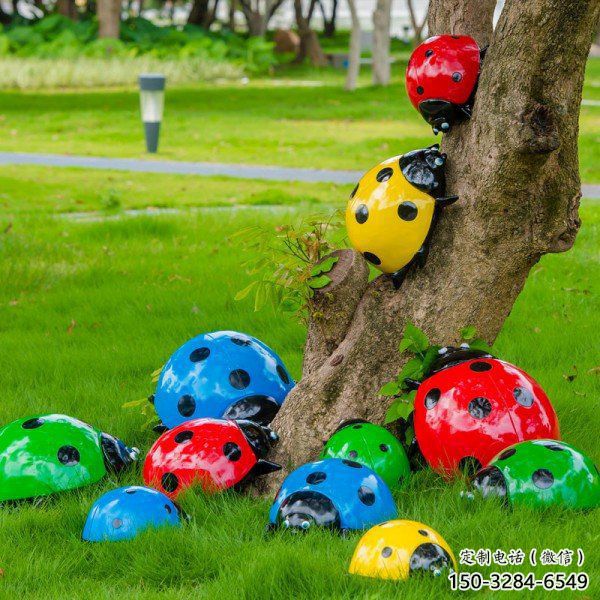 大型瓢蟲雕塑 商業(yè)街廣場雕塑 彩繪擺件