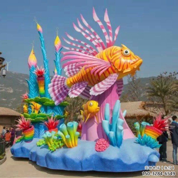 景區珊瑚雕塑，鍍金歐式雕塑，樹脂材質