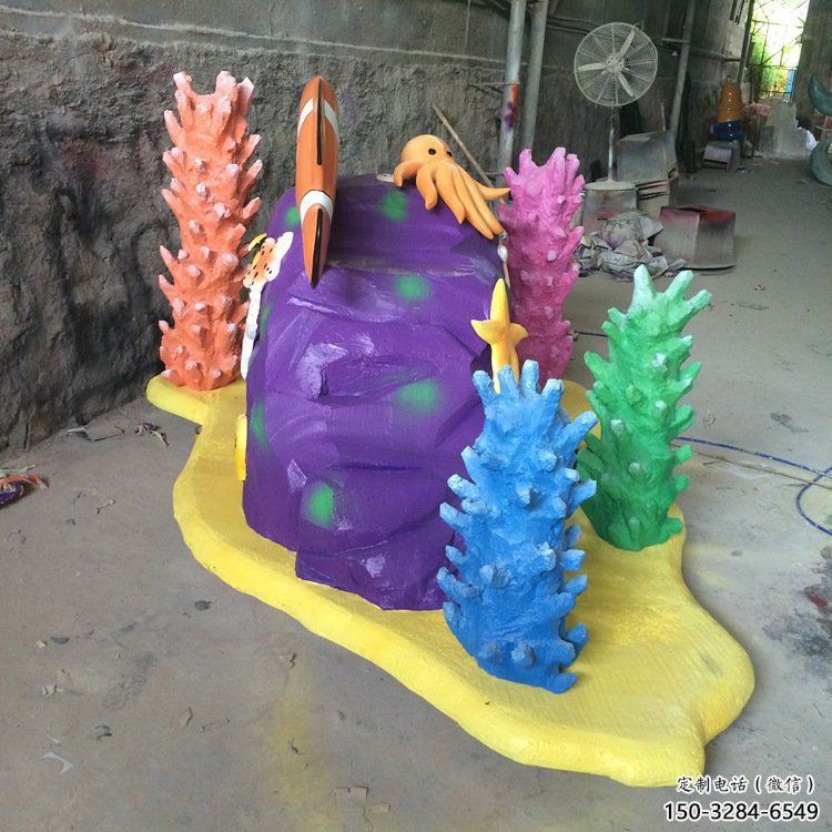 售樓部珊瑚雕塑，噴砂發(fā)光雕塑，彩繪題材