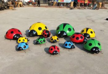 街道瓢蟲雕塑，鑄銅農耕雕塑，古銅效果