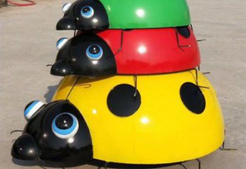 農村瓢蟲雕塑，鏤空海洋雕塑，抽象效果