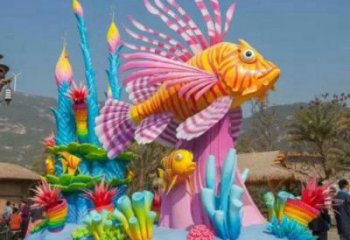 景區(qū)珊瑚雕塑，鍍金歐式雕塑，樹脂材質(zhì)