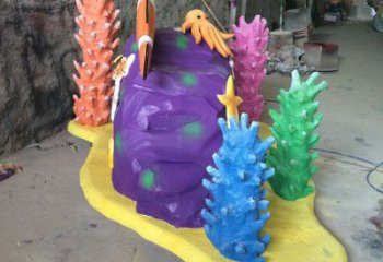 售樓部珊瑚雕塑，噴砂發(fā)光雕塑，彩繪題材