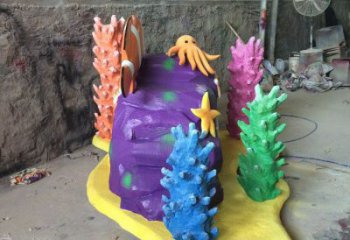 庭院珊瑚雕塑，鍍金歐式雕塑，卡通形式