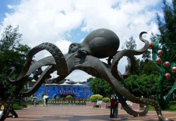 抽象章魚(yú)雕塑 店門口彩繪雕塑 步行街?jǐn)[件