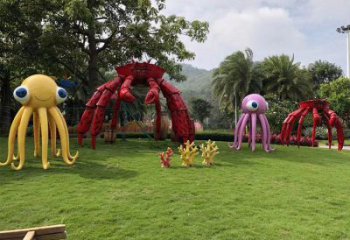 室內(nèi)烏賊雕塑，拉絲海洋雕塑，抽象效果