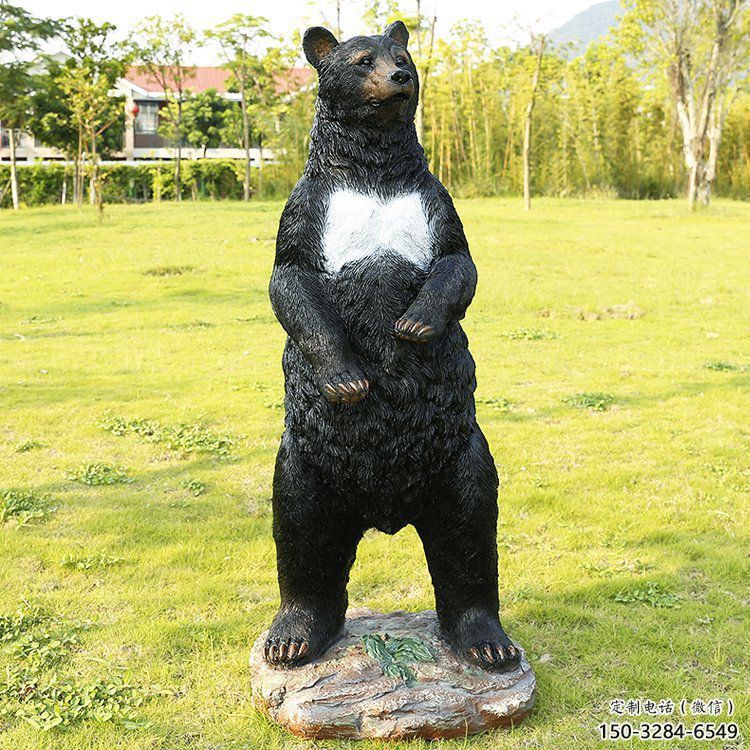 街道黑熊雕塑，鍛造動物雕塑，古銅效果