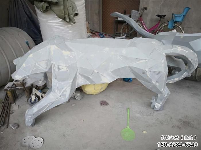 街道獵豹雕塑，鍛造動物雕塑，古銅效果