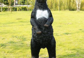 街道黑熊雕塑，鍛造動(dòng)物雕塑，古銅效果