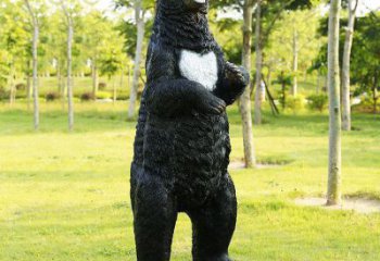 室內(nèi)黑熊雕塑，拉絲動(dòng)物雕塑，抽象效果