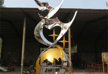 酒店鴿子雕塑，鍍金歐式雕塑，仿古擺件