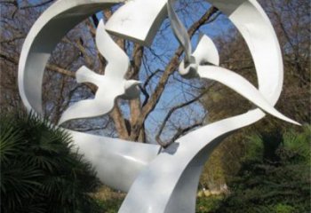 售樓部鴿子雕塑，噴砂發光雕塑，彩繪題材