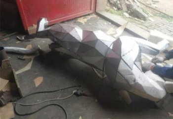 操場獵豹雕塑，仿真動物雕塑，噴砂制造