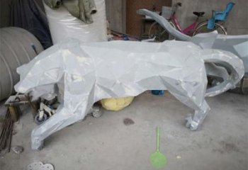 街道獵豹雕塑，鍛造動(dòng)物雕塑，古銅效果