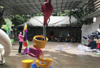 戶外茶壺雕塑，鍍金歐式雕塑，鍍金工藝