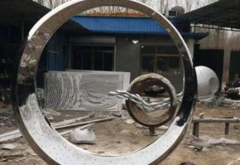 大型月亮雕塑，鍛造景觀雕塑，鏡面工藝