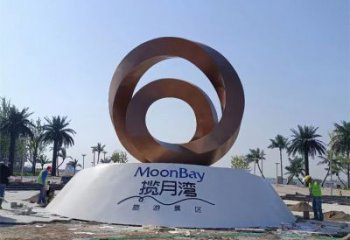 街道圓環(huán)雕塑，鍛造景觀雕塑，古銅效果