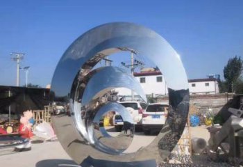 景區(qū)圓環(huán)雕塑，鏡面歐式雕塑，鐵藝材質(zhì)