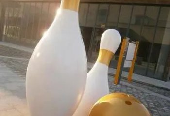 大型保齡球雕塑，鍍銅景觀雕塑，鏡面工藝