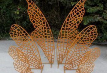 操場(chǎng)翅膀雕塑，鏤空景觀雕塑，噴砂制造