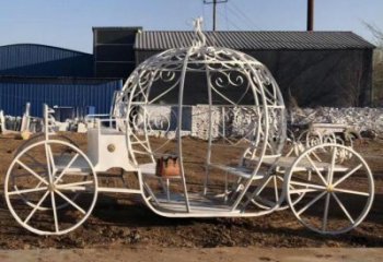 田間馬車雕塑 彩繪民俗雕塑 園林擺件