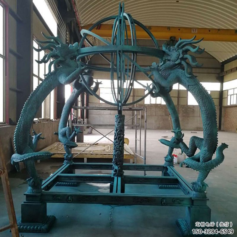 園林地動(dòng)儀雕塑，噴漆景觀雕塑，烤漆形式