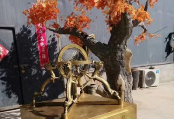 校園地動(dòng)儀雕塑，拉絲景觀雕塑，抽象主題