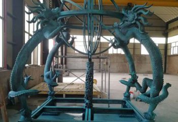 園林地動(dòng)儀雕塑，噴漆景觀雕塑，烤漆形式