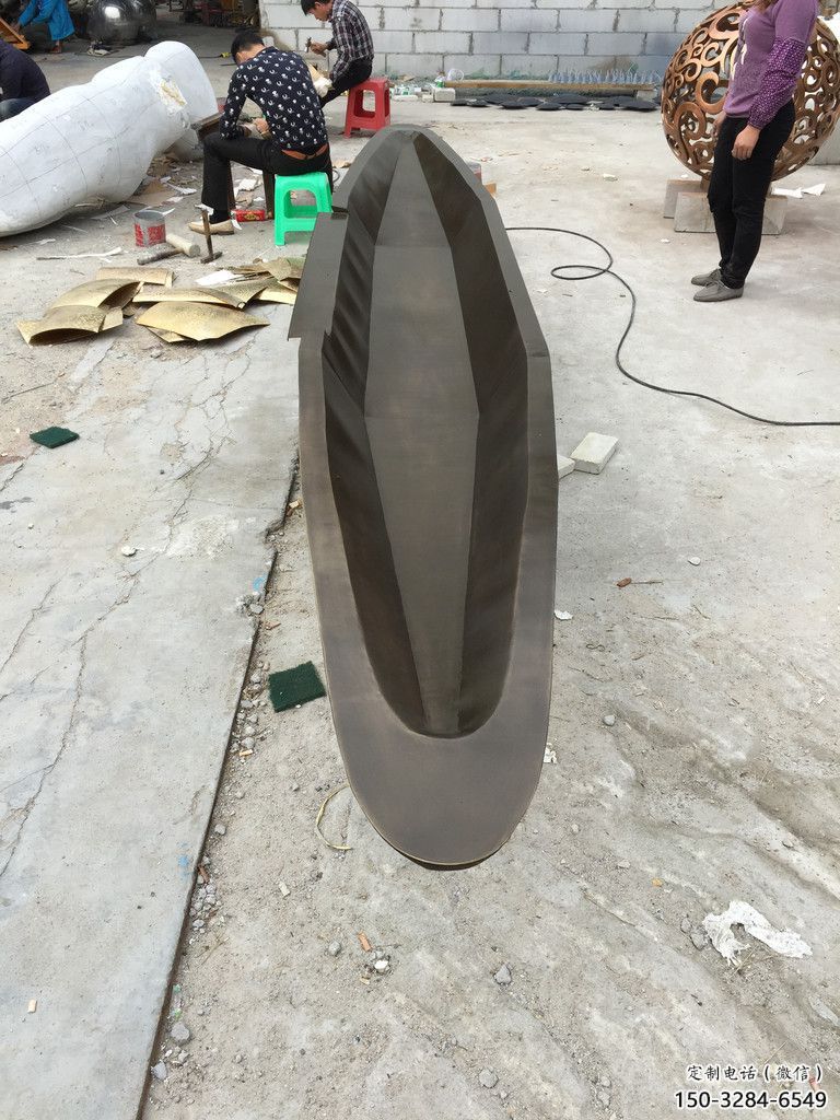 鋼管船艇雕塑 異形噴水小品 農村雕塑