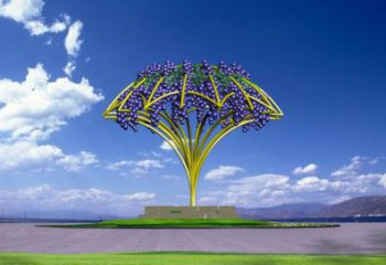 廣場(chǎng)葡萄雕塑 抽象果蔬雕塑 烤漆水果雕塑