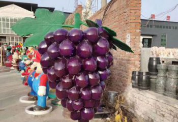 戶(hù)外葡萄雕塑 噴漆果蔬雕塑 燈光水果雕塑