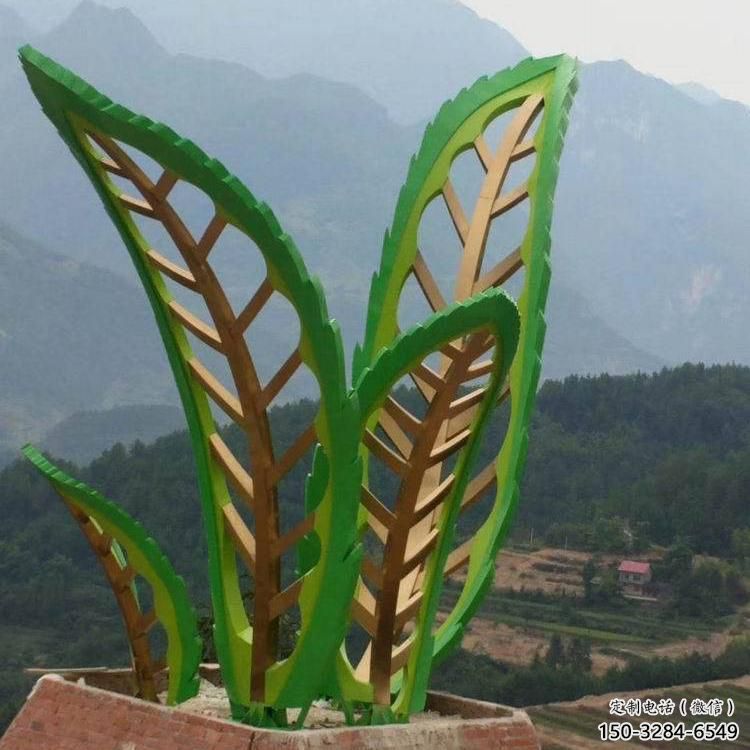 彩繪樹(shù)葉雕塑 懸空餐飲店植物雕塑 街頭花卉雕塑