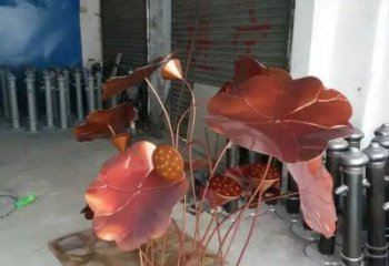 荷葉雕塑 景觀美陳植物雕塑 噴漆花卉雕塑