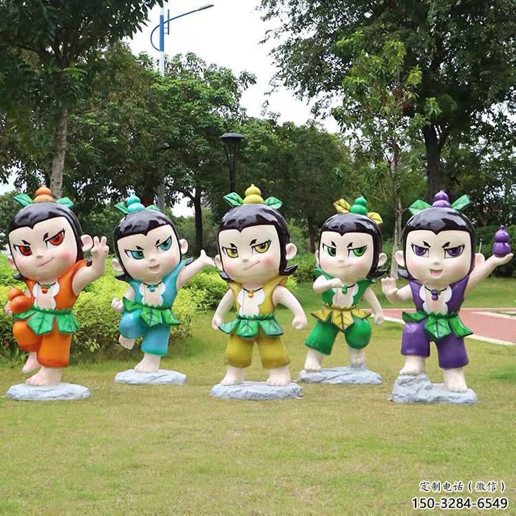 卡通葫蘆娃雕塑生產 店門口園林雕塑 動漫小品