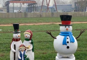 門(mén)口圣誕雪人雕塑廠家 售樓處卡通雕塑 彩繪小品