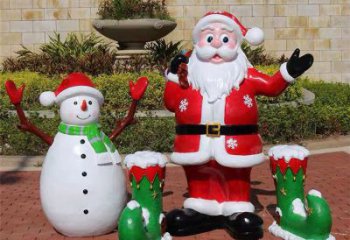 園林圣誕老人雕塑價格 風景區卡通雕塑 廣場小品